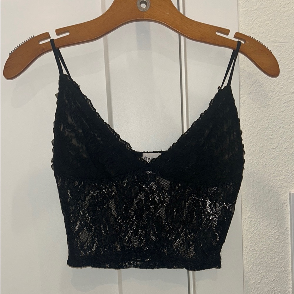 Black Lace Crop Top
